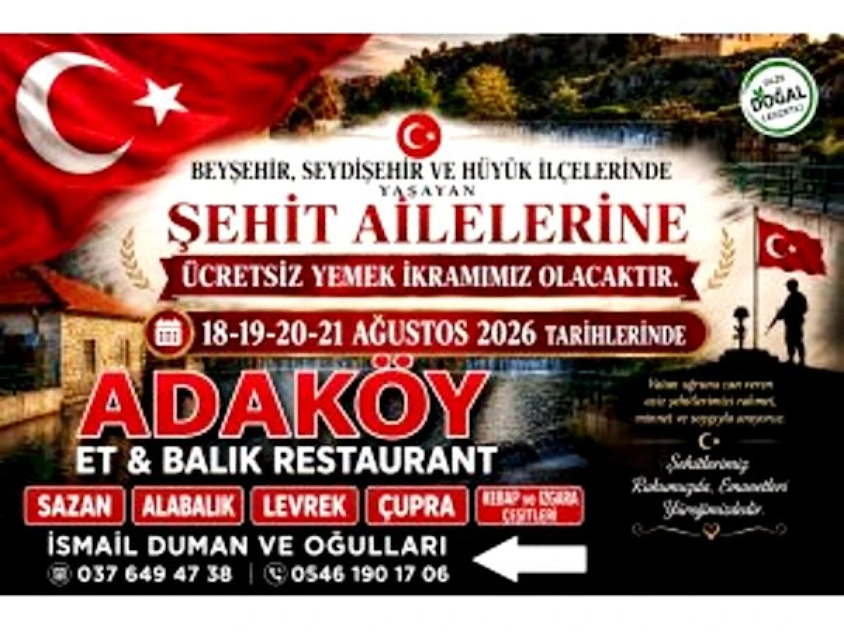Adak&ouml;y et ve balık restaurant'da şehit ailelerine yemek