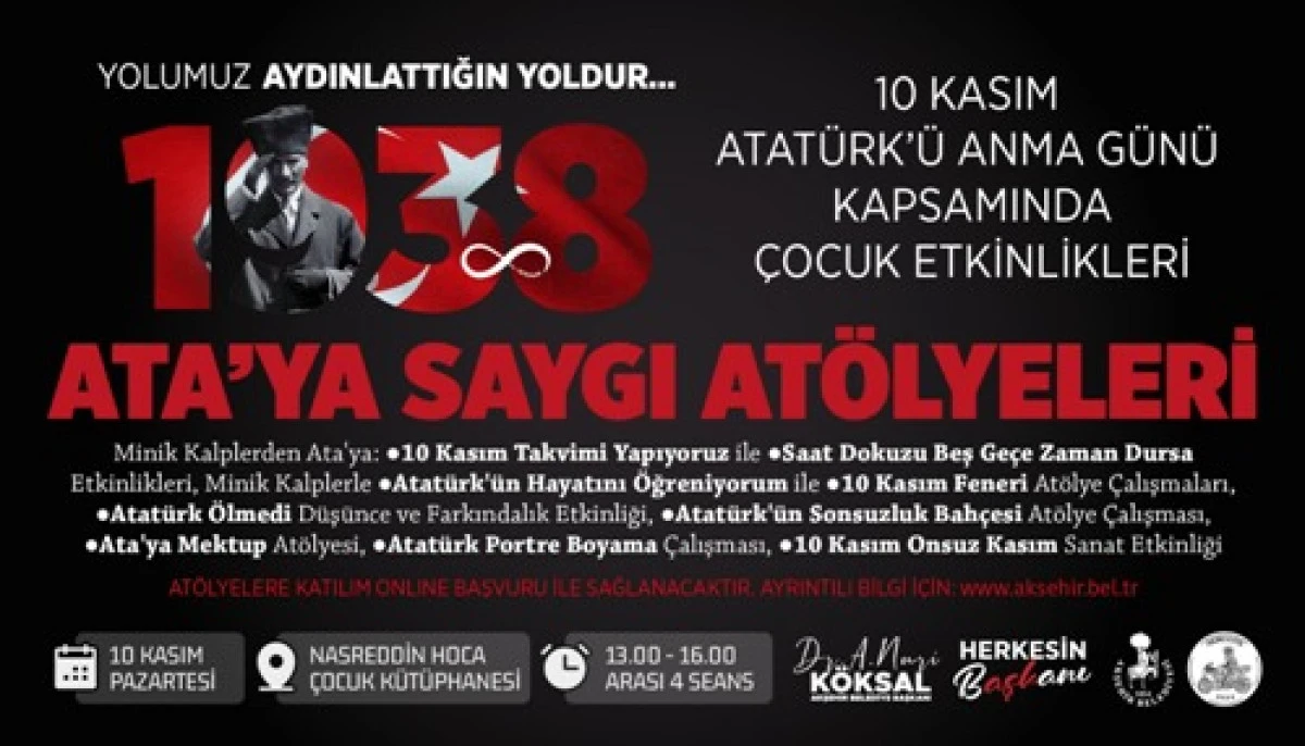 Akşehir belediyesi minik kalplerle ata’ya saygı etkinliği 