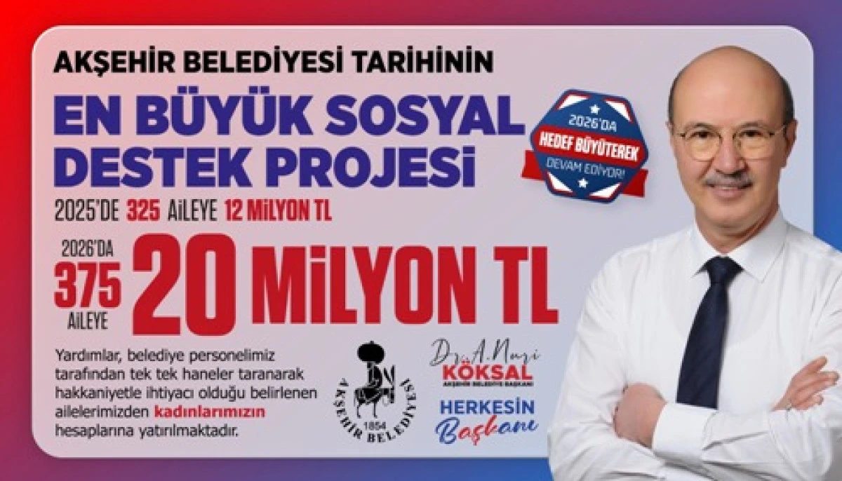 Akşehir belediyesinden sosyal destek yardımı
