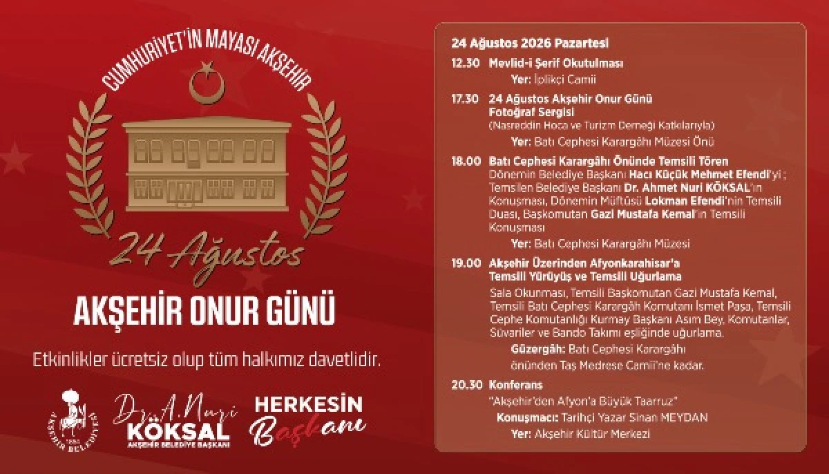 B&uuml;y&uuml;k zaferin ilk adımı Akşehir&rsquo;de yeniden canlanıyor: 24 Ağustos onur g&uuml;n&uuml; kutlanacak