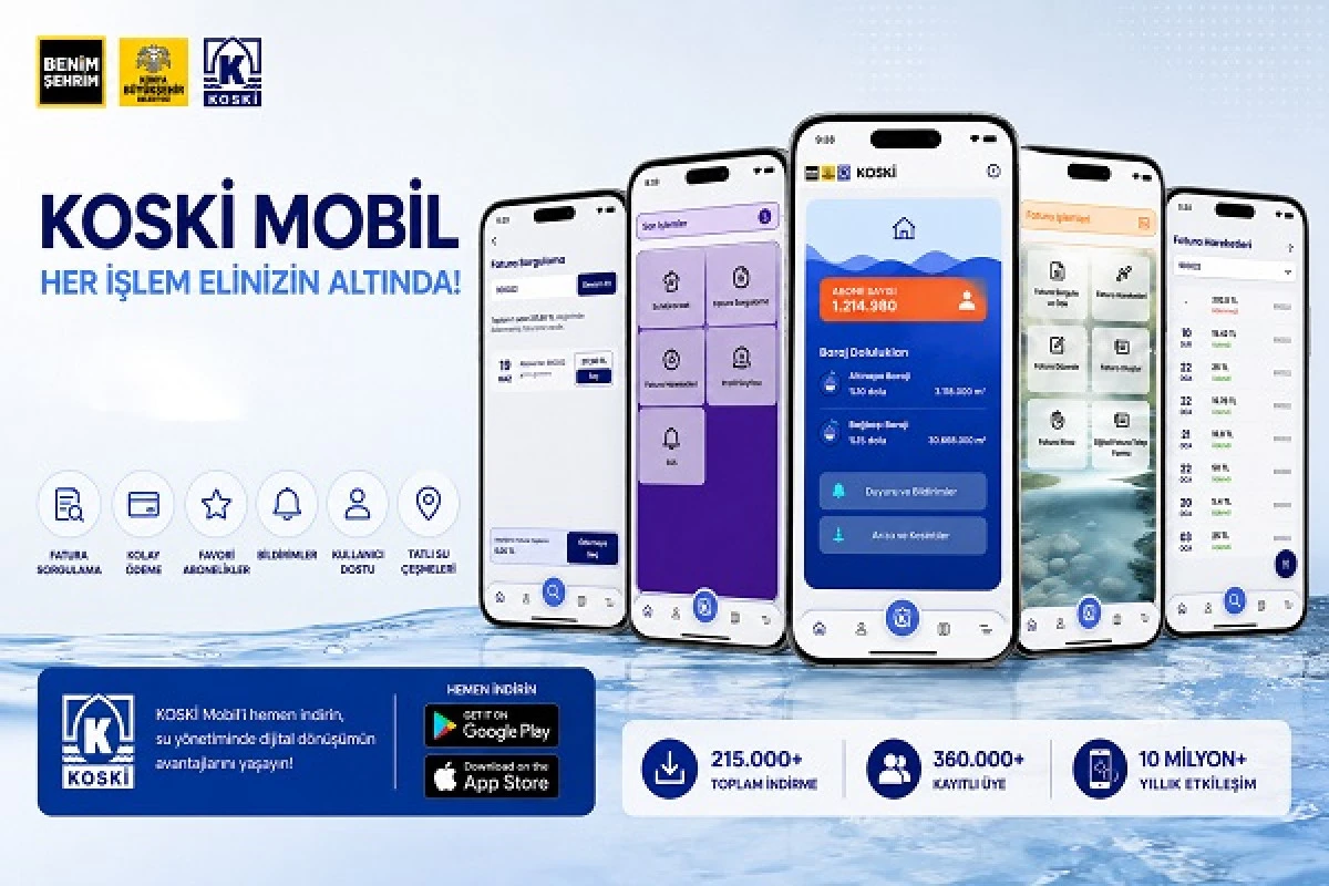 KOSKİ mobil uygulaması indirme sayısı 200 bini aştı