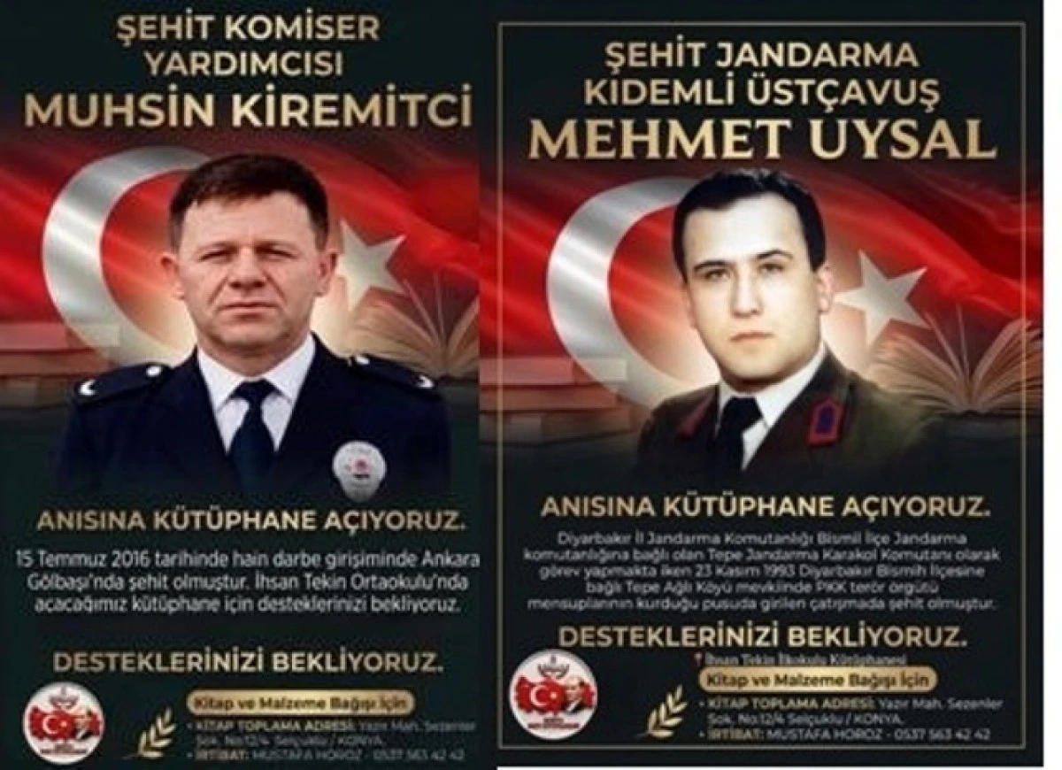 Şehitler anısına bir kitap kampanyası