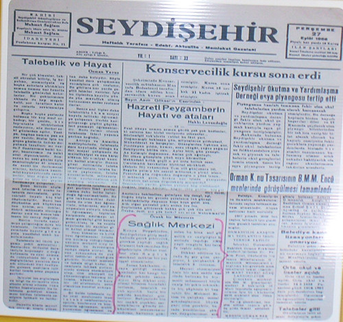 Seydişehir'in ilk gazetesi 1955 yılında yayınlandı