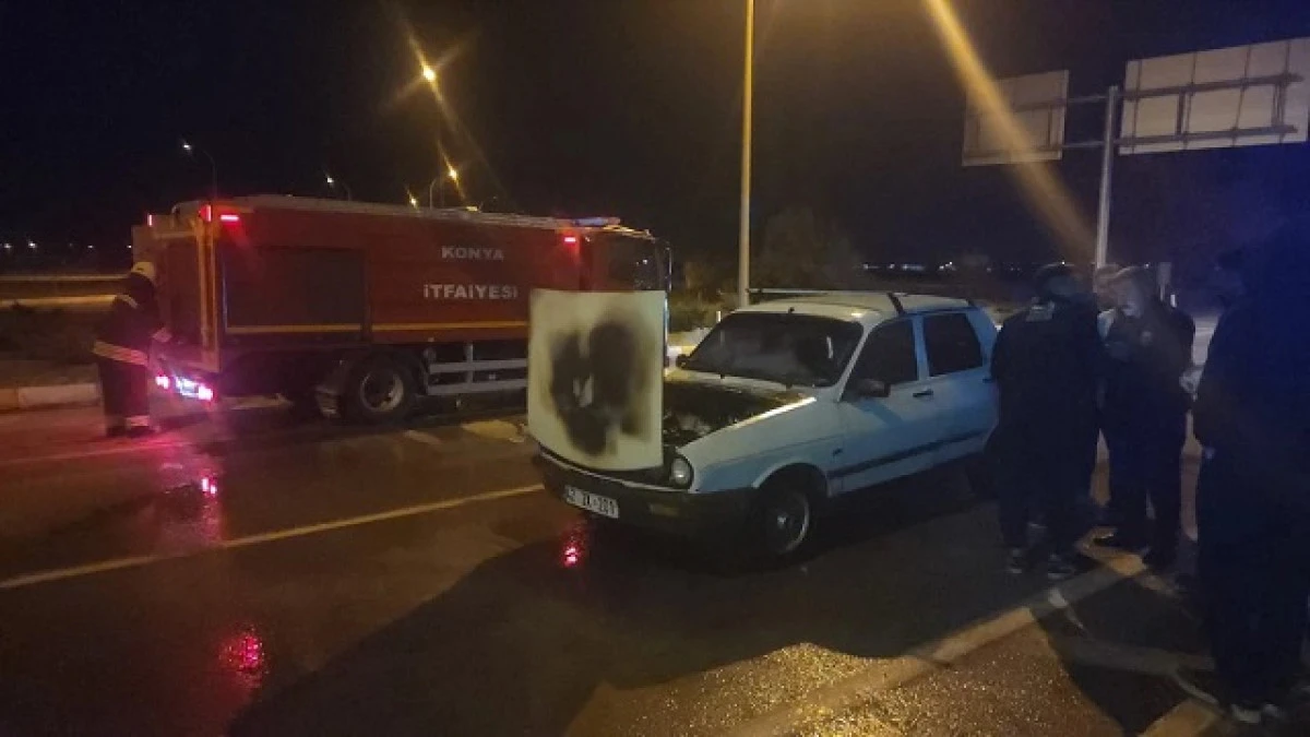 Yanan otomobilde maddi hasar oluştu
